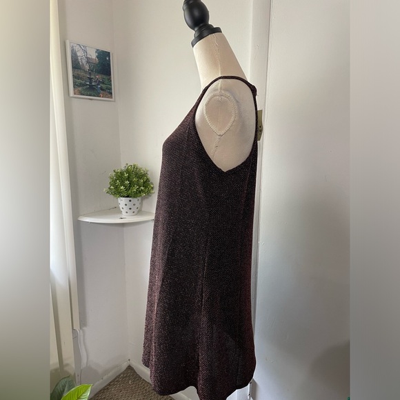 FOREVER ROSE couture WOMEN'S SLEEVELESS midi DRESS WITH burgundy glitter threads - Picture 16 of 16